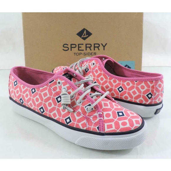 Sperry Shoes - Sperry Top Sider Seacoast Geo Print Fashion Sneakers Pink Size 6.5